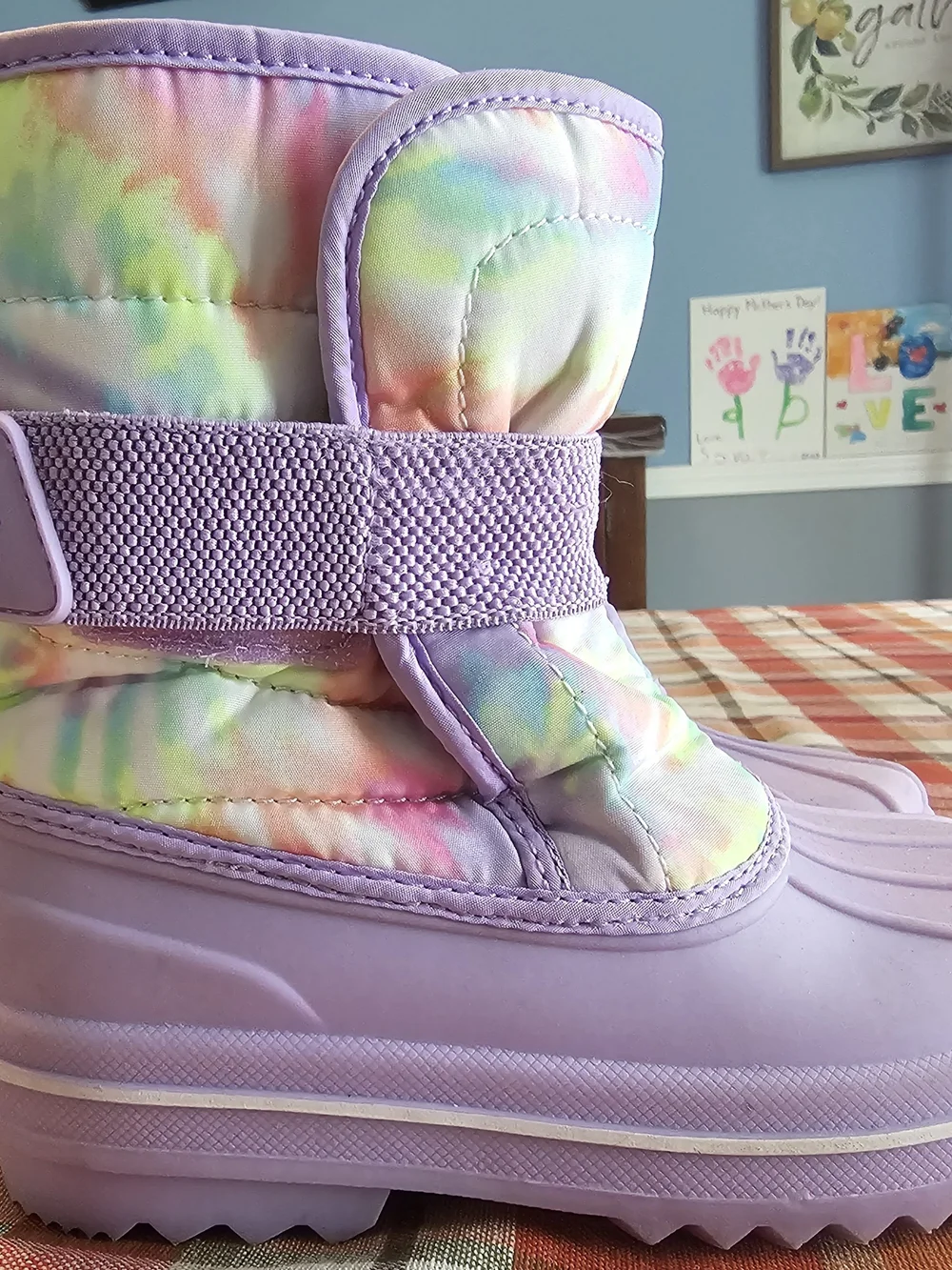 The Children's Place Lavender and Pastel Tie-Dye Kids Snow Boots